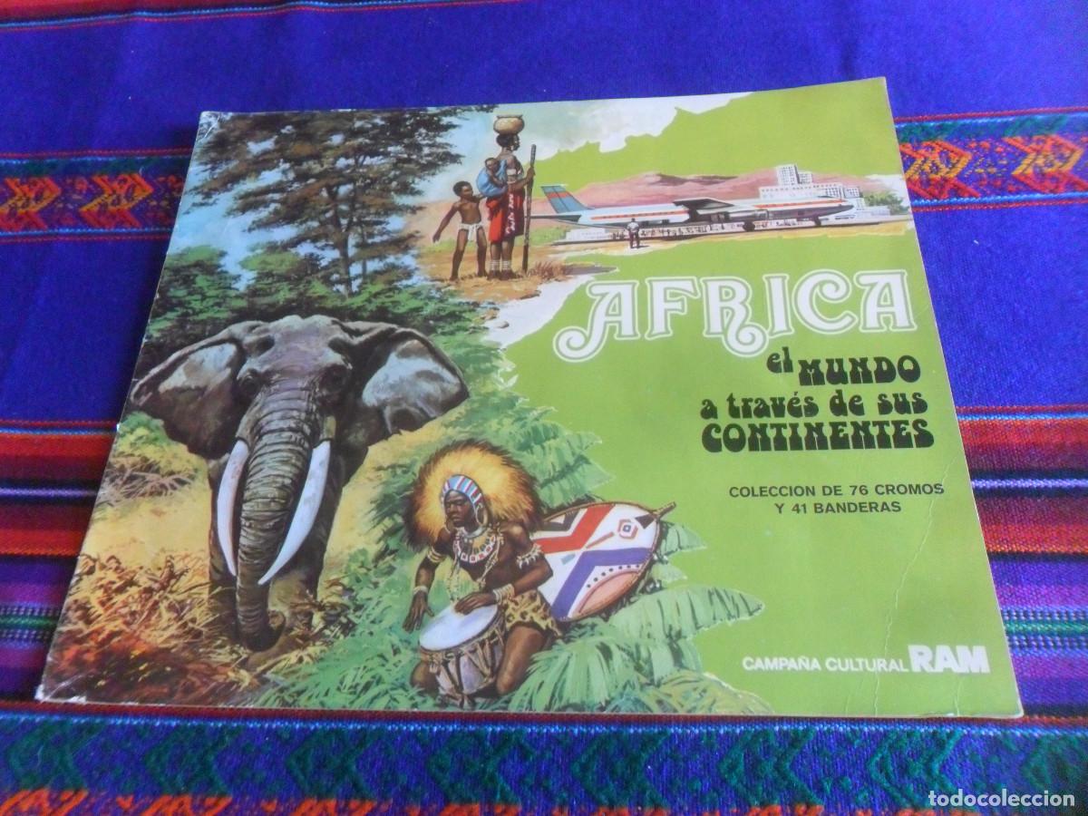 Coleccionismo &aacute;lbum: &Aacute;LBUM VAC&Iacute;O &Aacute;FRICA EL MUNDO A TRAV&Eacute;S DE SUS CONTINENTES Y LOS 76 CROMOS SIN PEGAR. RAM 1974. MBE.