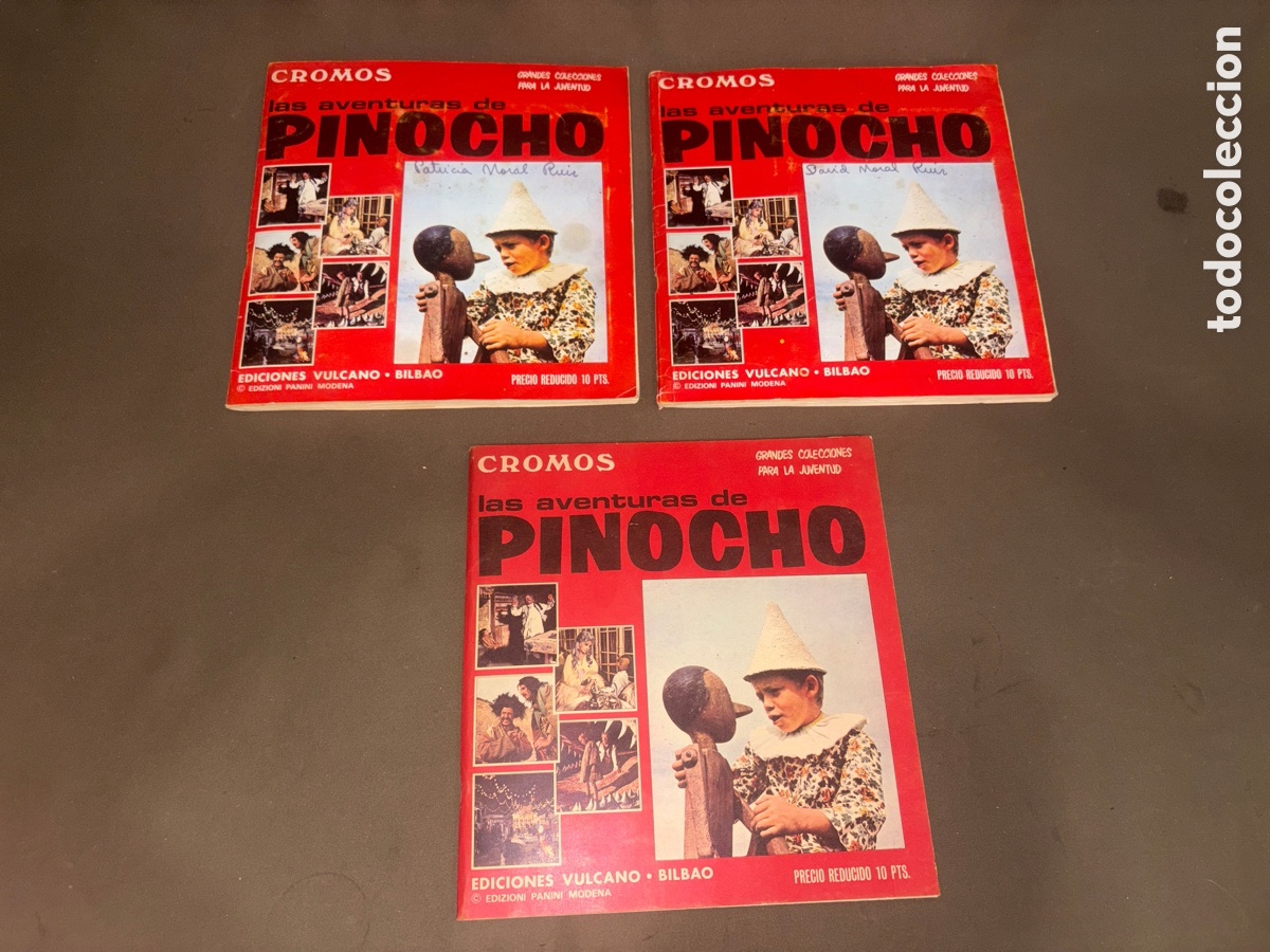 Collezionismo &Aacute;lbum: Antiguo lote de 3 &aacute;lbumes*LAS AVENTURAS DE PINOCHO*2 completos y 1 incompleto*VER FOTOS*10 ptas