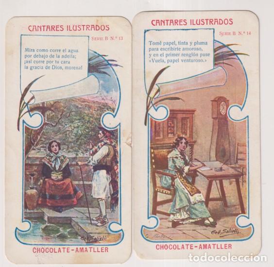 Coleccionismo &aacute;lbum: Lote de 2 Cromos. Cantares Ilustrados n&ordm; 13 y 14. publicidad de chocolate Amatller