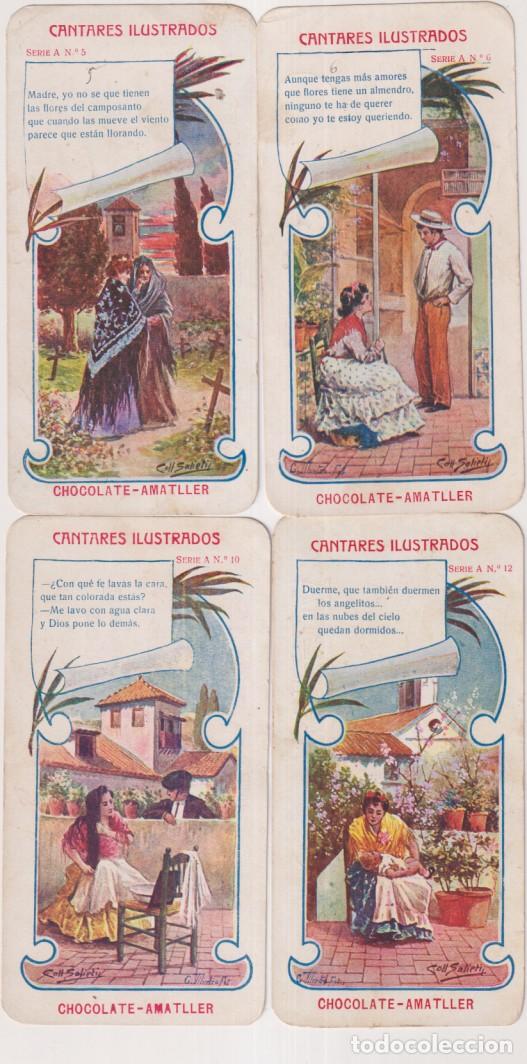 Coleccionismo &aacute;lbum: Lote de Cromos (13,5x7 c.) Cantares Ilustrados de Chocolate Amatller. Serie A n&ordm; 5, 6, 10, 12