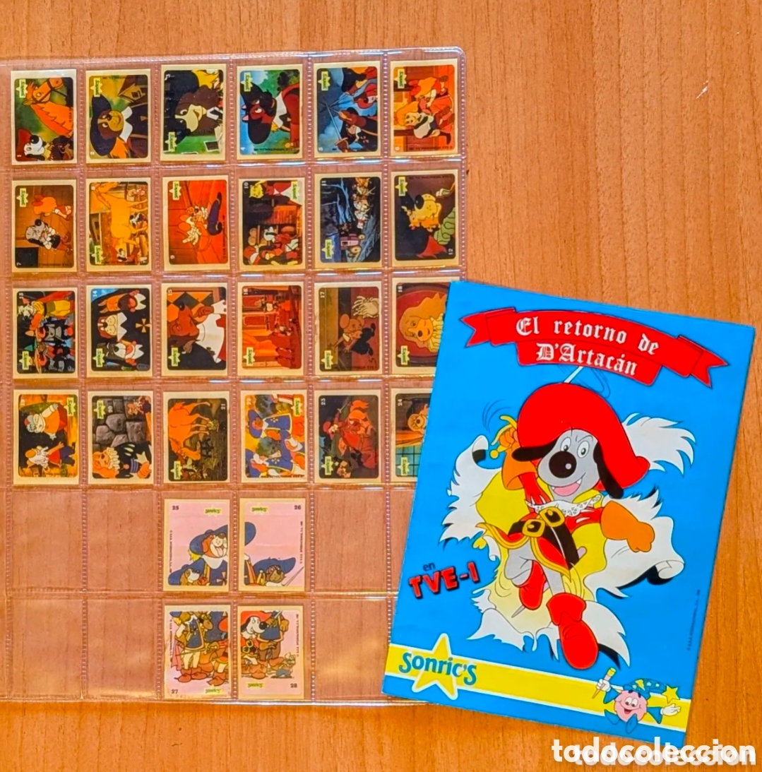 Coleccionismo &aacute;lbum: Colecci&oacute;n completa cromos chicles Sonric's + Album plancha. Dartacan y los tres Mosqueperros.Sonrics
