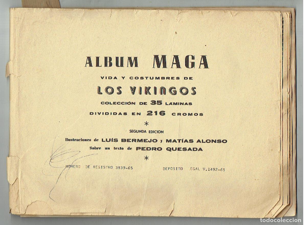 Colecionismo Caderneta: ALBUM MAGA. LOS VIKINGOS. INCOMPLETO. 1965. (C/35 RUM)