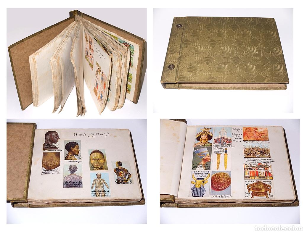 Coleccionismo &aacute;lbum: Extraordinario Album 92 p&aacute;ginasde Cromos antiguos con anotaciones manual hay unos 700 cromos