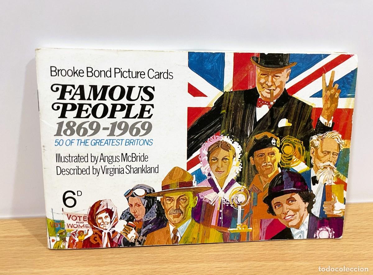 Coleccionismo &aacute;lbum: &Aacute;LBUM BRIT&Aacute;NICO COMPLETO CON 50 CROMOS DE BROOKE BOND TEA - FAMOUS PEOPLE 1869-1969
