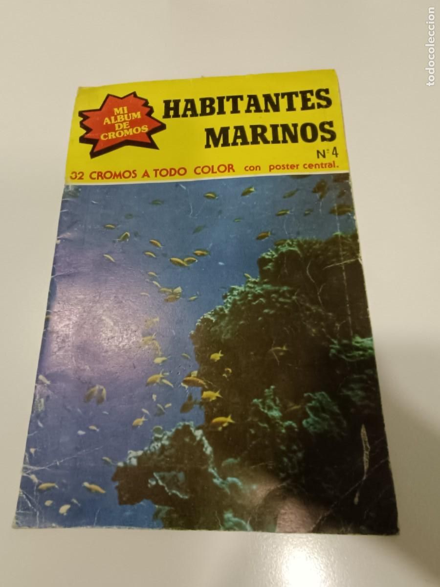 Coleccionismo &aacute;lbum: &Aacute;lbum de cromos Habitantes Marinos n&ordm; 4 -Completo-Con p&oacute;ster central -Editorial Nueva Situaci&oacute;n 1979