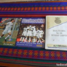 Álbum de fútbol completo: REAL MADRID 94 95 UN GRAN CAMPEÓN EL MUNDO, TEMPORADA 2000 2001 INCOMPLETO PANINI REGALO LÁMINA RAÚL. Lote 363116555