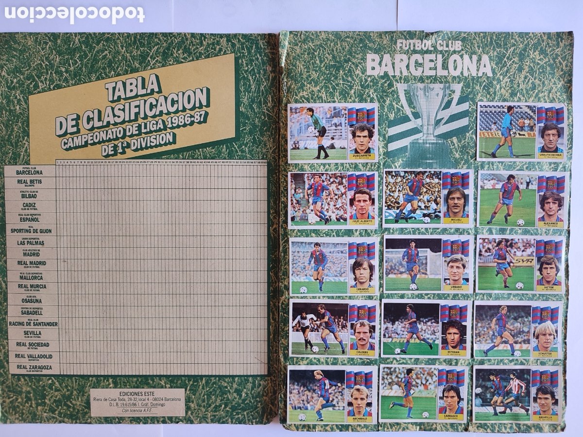 Album de Cromos: Futbol 87 de Varios: Manuscrito