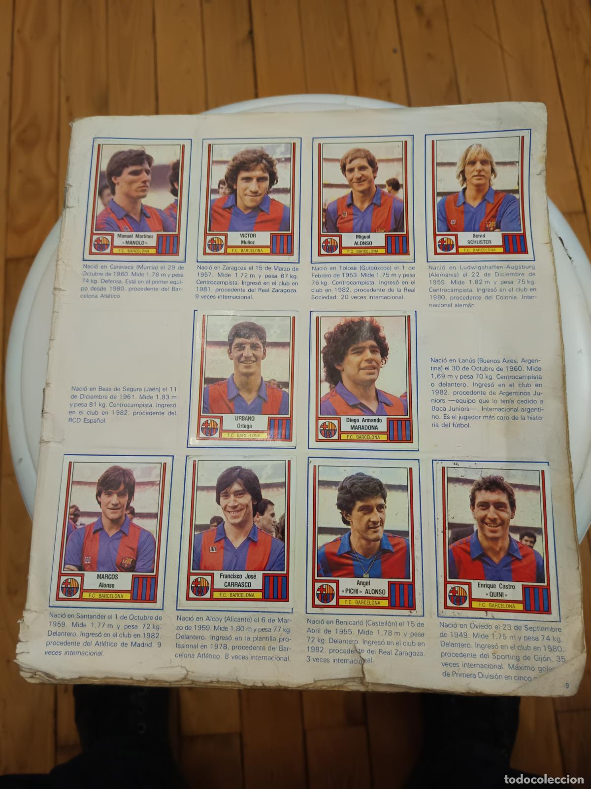 &Aacute;lbum de f&uacute;tbol completo: PANINI FUTBOL 1983 83, ALBUM DE LA PAGINA 9 A LA 42 COMPLETO, CON MARADONA N&ordm; 50, TODOS EN LAS FOTOS
