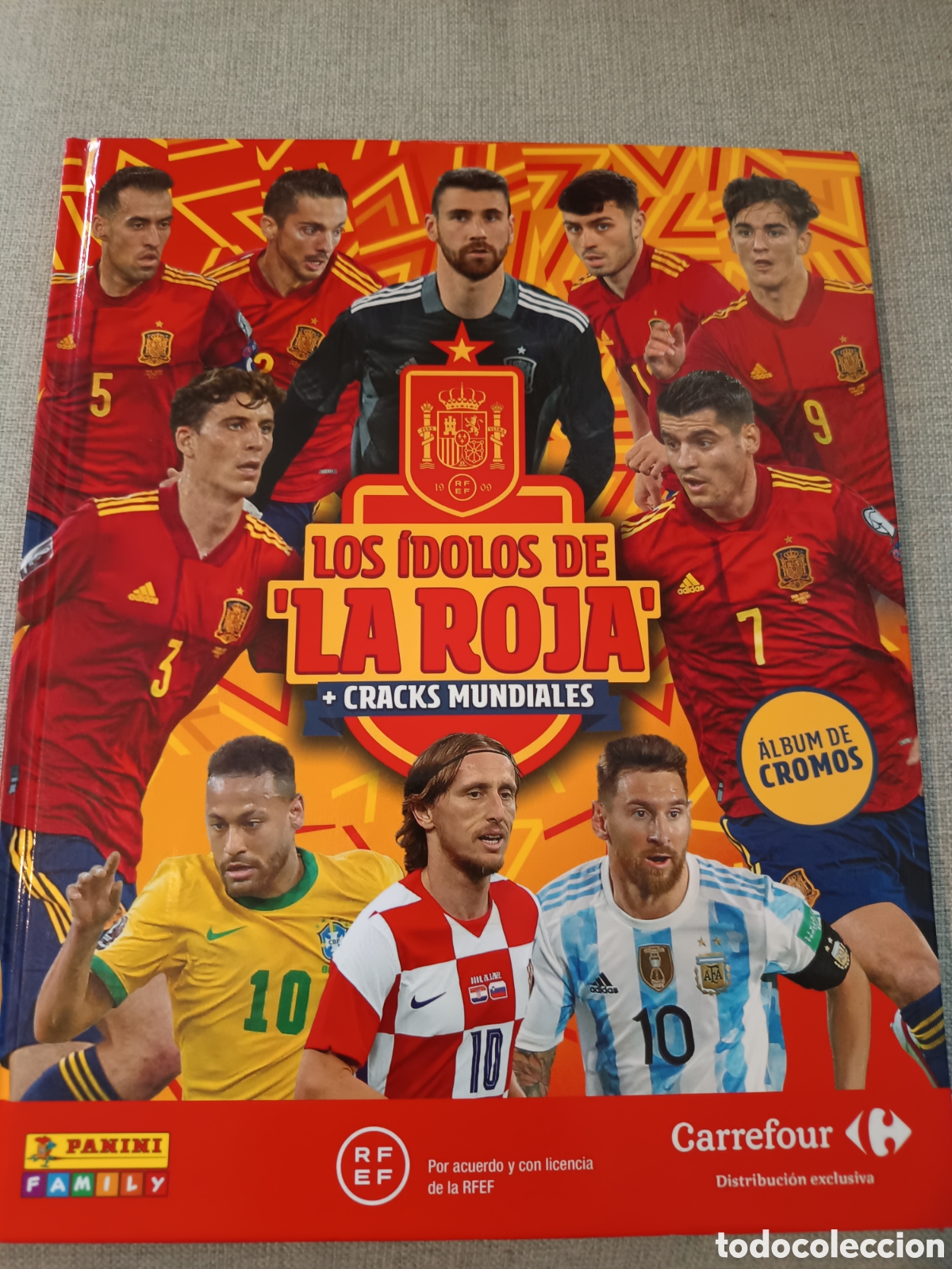 Caderneta de futebol completa: Album completo los &iacute;dolos de la Roja cracks mundiales carrefour
