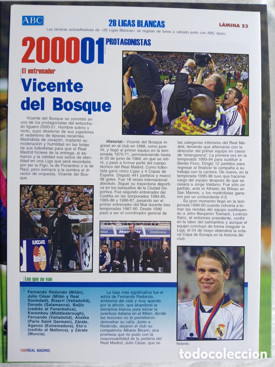 &Aacute;lbum de f&uacute;tbol completo: 2001 LAS 28 LIGAS BLANCAS ABC - Foto 28
