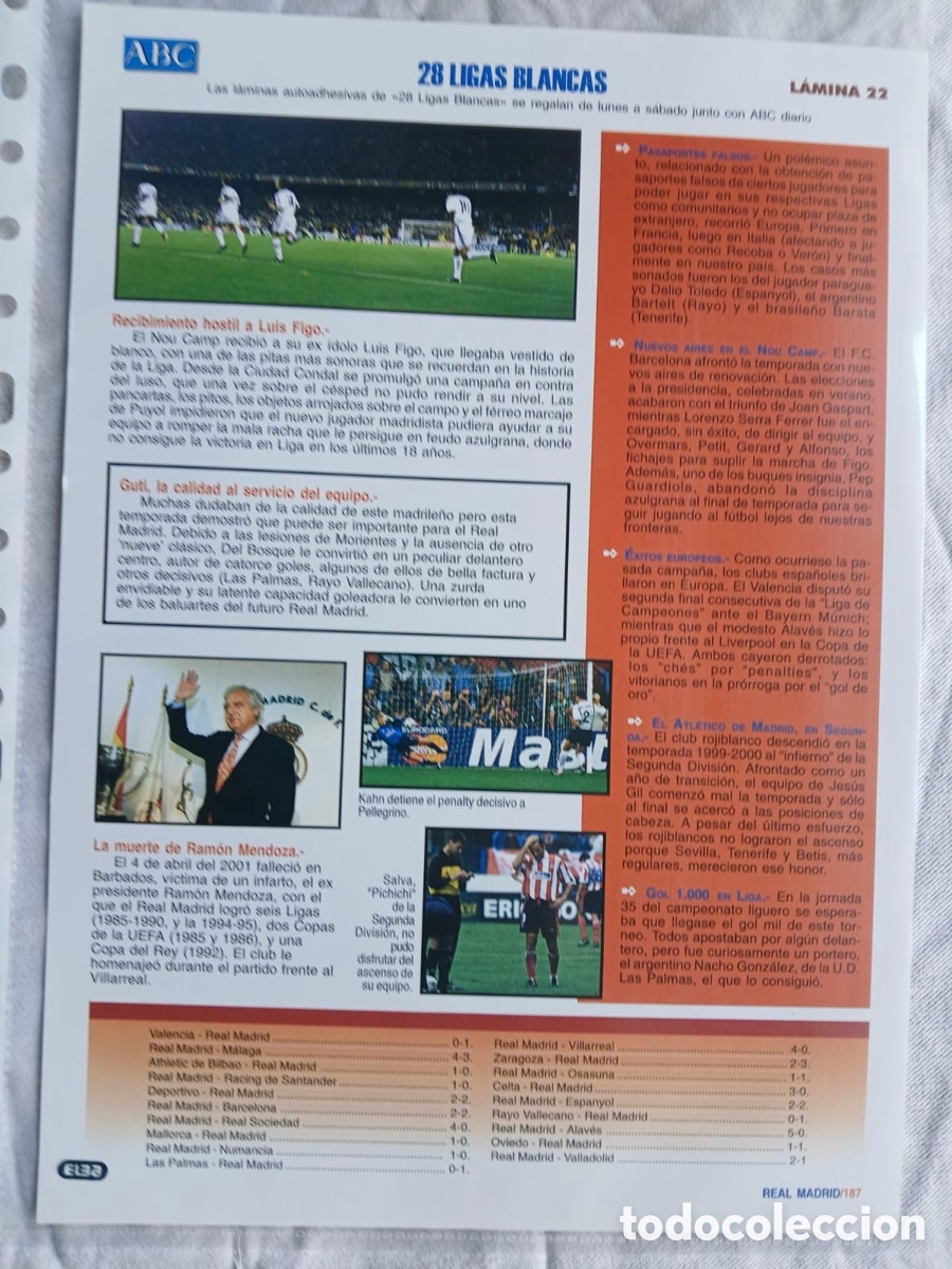 &Aacute;lbum de f&uacute;tbol completo: 2001 LAS 28 LIGAS BLANCAS - Foto 29