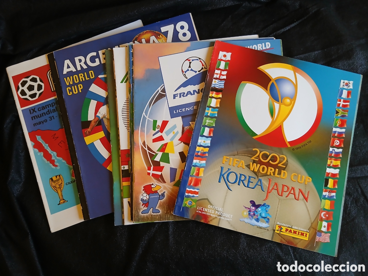 Caderneta de futebol completa: &Aacute;lbumes PANINI impresos (son 9) COPAS MUNDIALES DE F&Uacute;TBOL!!
