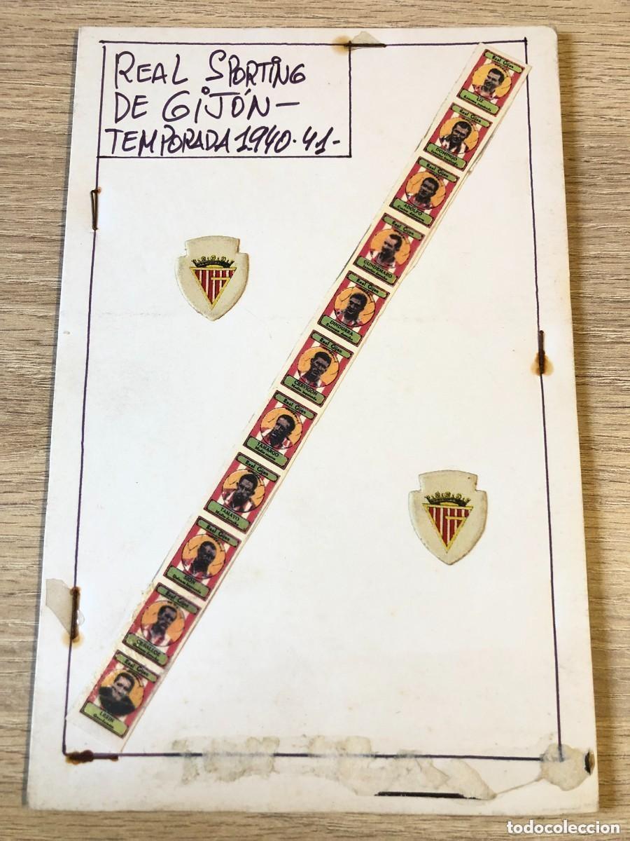 Caderneta de futebol completa: 303- Antigua tira cromos Plantilla Equipo Real Sporting de Gijon Temporada 1940/41 Futbol futbolista