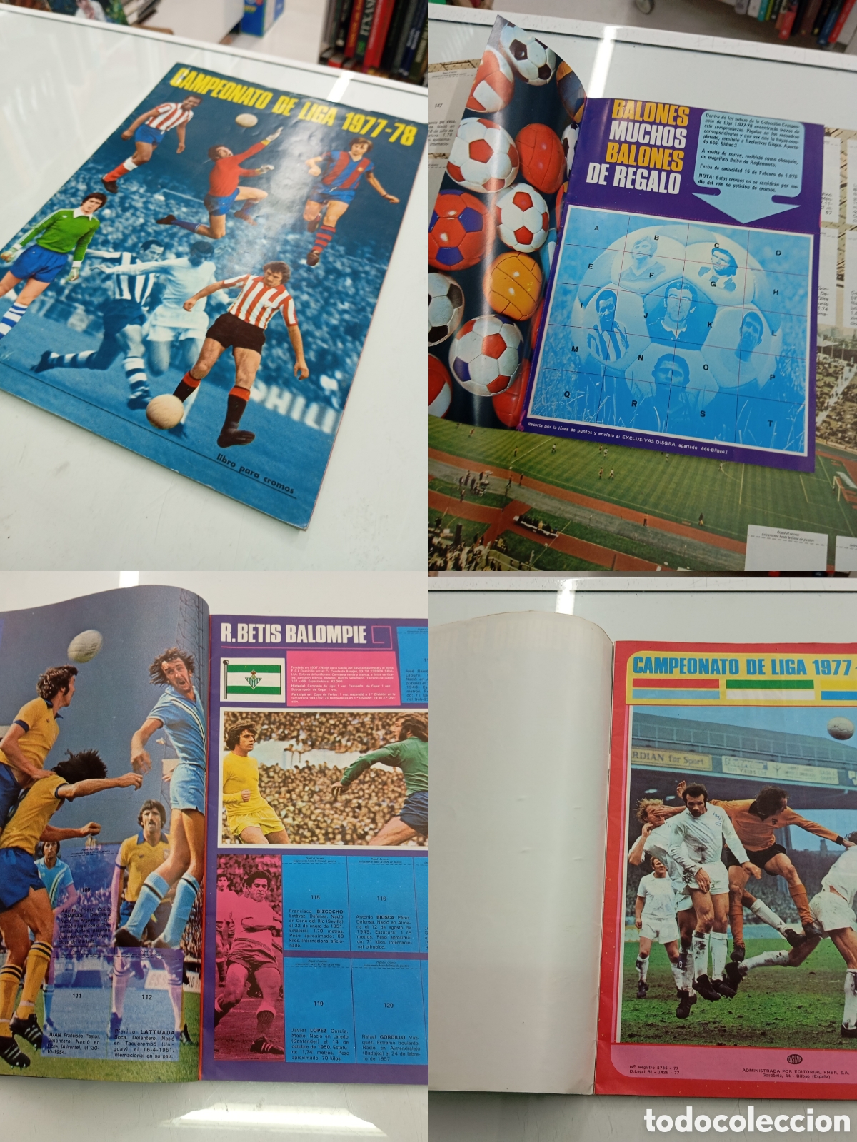 &Aacute;lbum de f&uacute;tbol completo: ALBUM VACIO CAMPEONATO DE LIGA 1977-78 DISGRA EDITORIAL FHER PLANCHA MUY BUEN ESTADO 1978