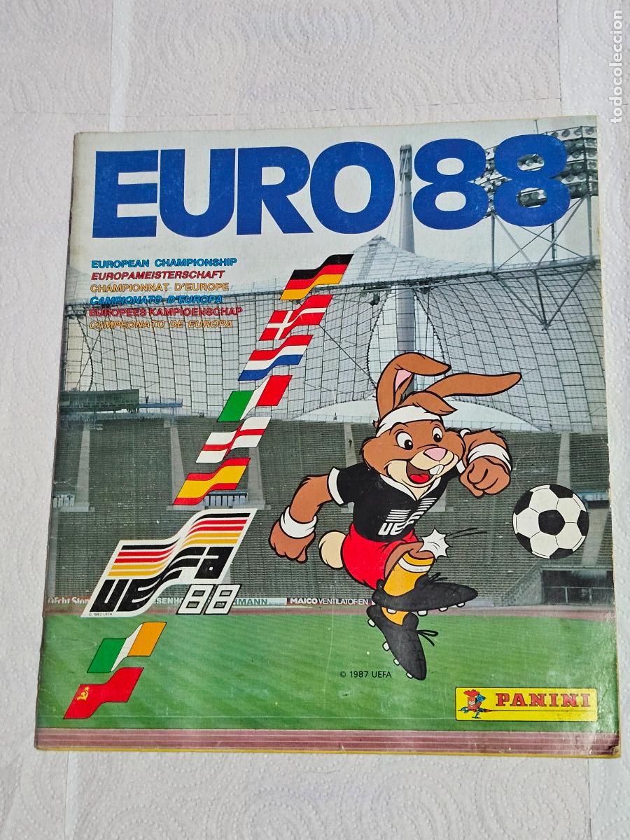 &Aacute;lbum de f&uacute;tbol completo: ALBUM DE FUTBOL EURO 88 - PANINI - COMPLETO - SOLO FALTAN 2 CROMOS - SIN ESCRITOS