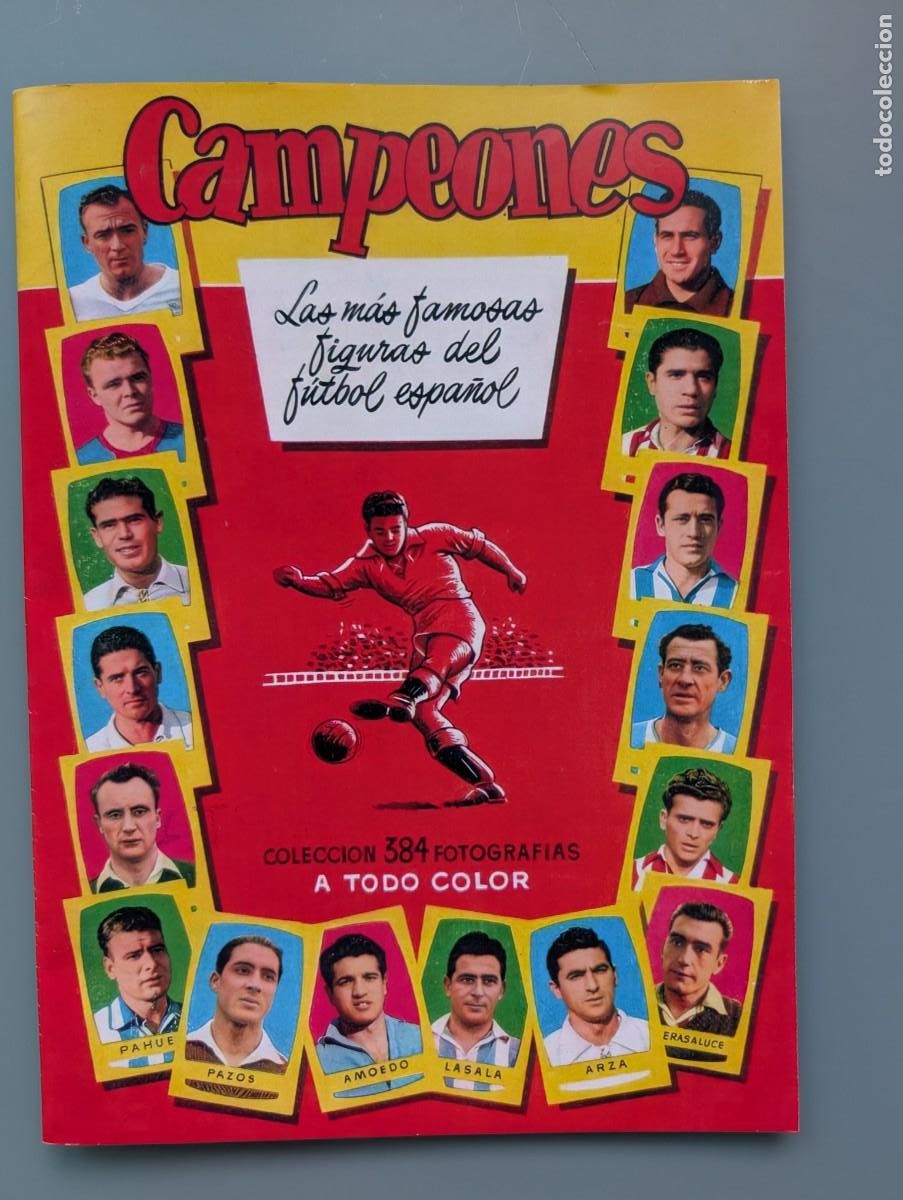 &Aacute;lbum de f&uacute;tbol completo: DIFICIL ALBUM FACSIMIL COMPLETO LIGA FUTBOL CAMPEONES M&Aacute;S FAMOSAS FIGURAS 1954 1955 54-55 BRUGUERA