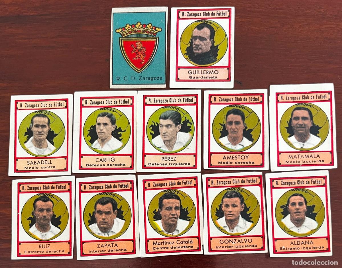 &Aacute;lbum de f&uacute;tbol completo: COLECCION COMPLETA 11 JUGADORES ATLETICO REAL CLUB DEPORTIVO DE ZARAGOZA,SOBRE BALON, A&Ntilde;O 1942