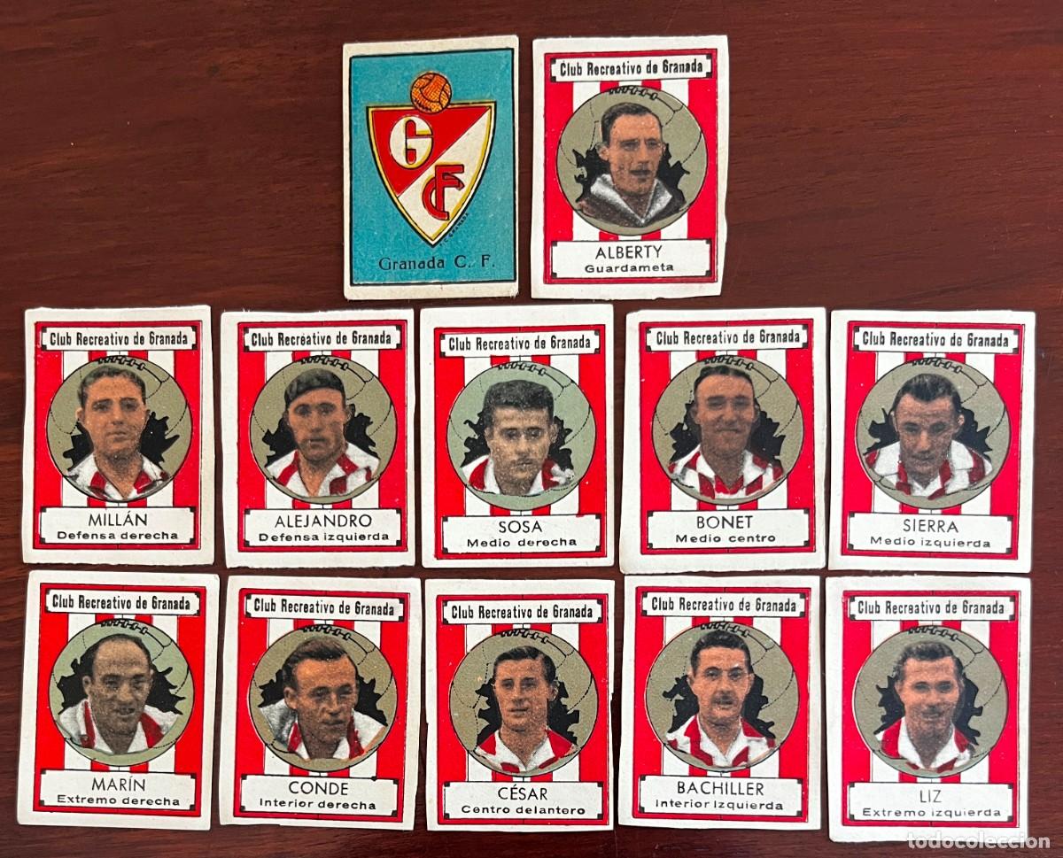 &Aacute;lbum de f&uacute;tbol completo: COLECCION COMPLETA 11 JUGADORES DEL GRANADA, CLUB DE FUTBOL,SOBRE BALON, A&Ntilde;O 1942