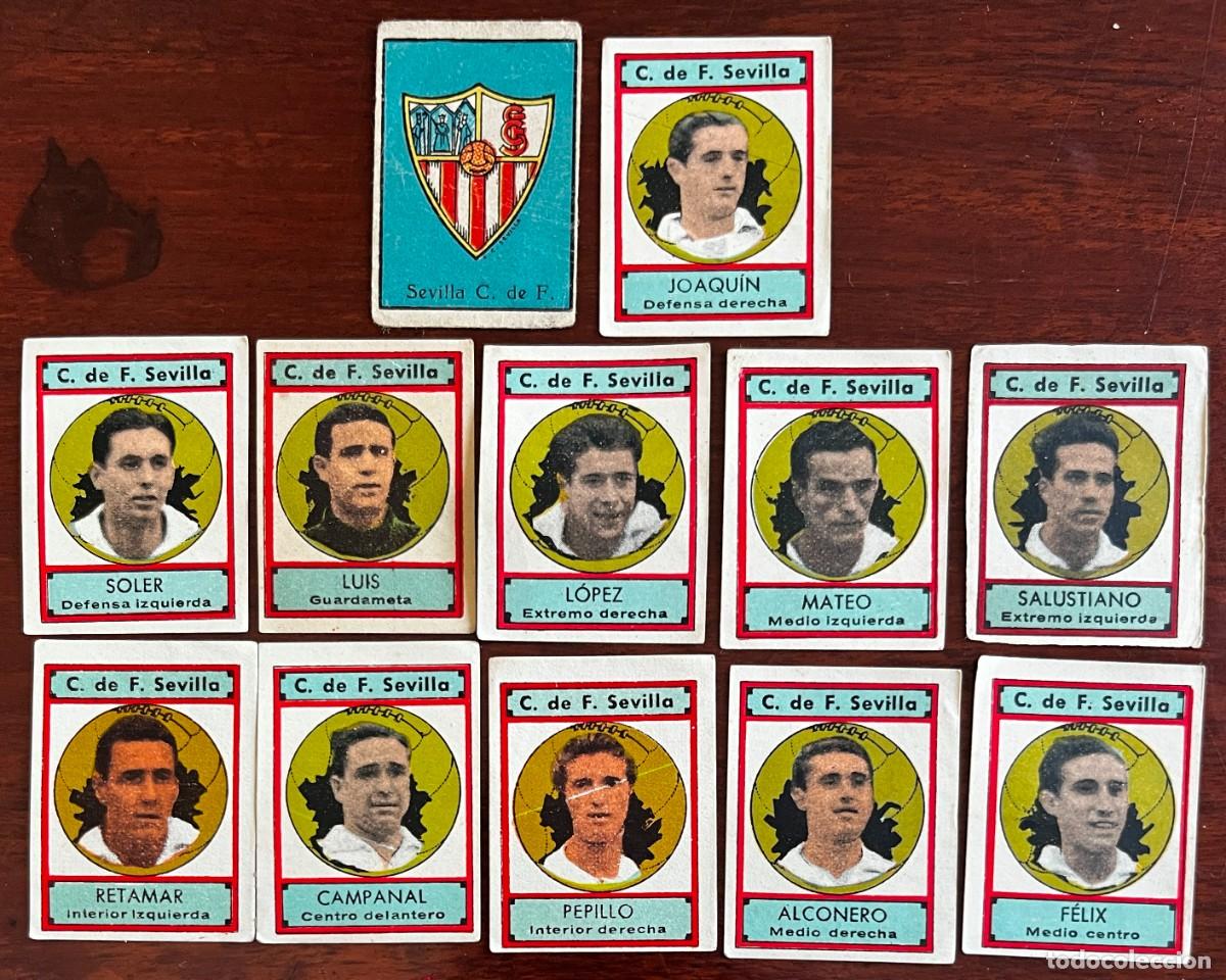 &Aacute;lbum de f&uacute;tbol completo: COLECCION COMPLETA 11 JUGADORES DEL SEVILLA CLUB DE FUTBOL, SOBRE BALON, A&Ntilde;O 1942