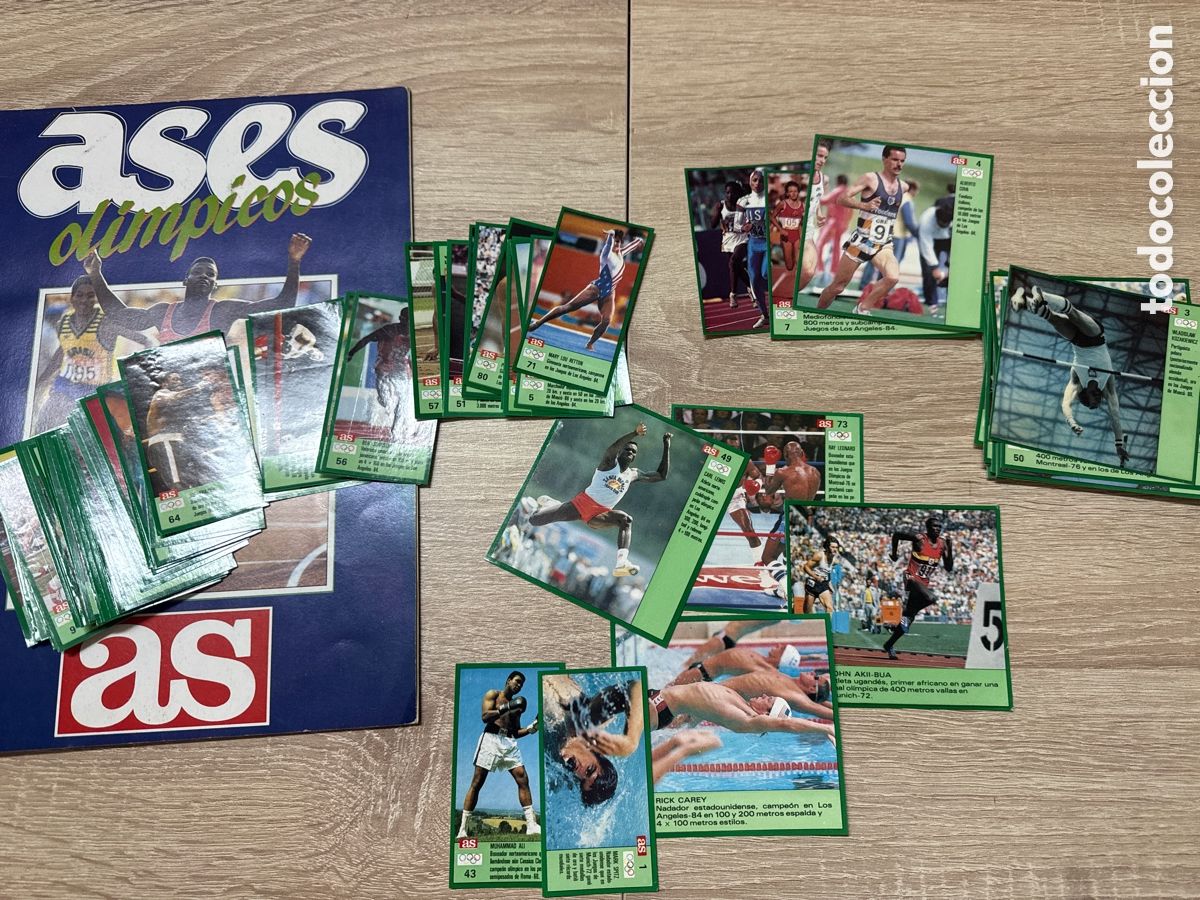 &Aacute;lbum de f&uacute;tbol completo: 1988 LOS ASES OLIMPICOS COLECCION COMPLETA SIN PEGAR CASSIUS CLAY MIKE TYSON ETC
