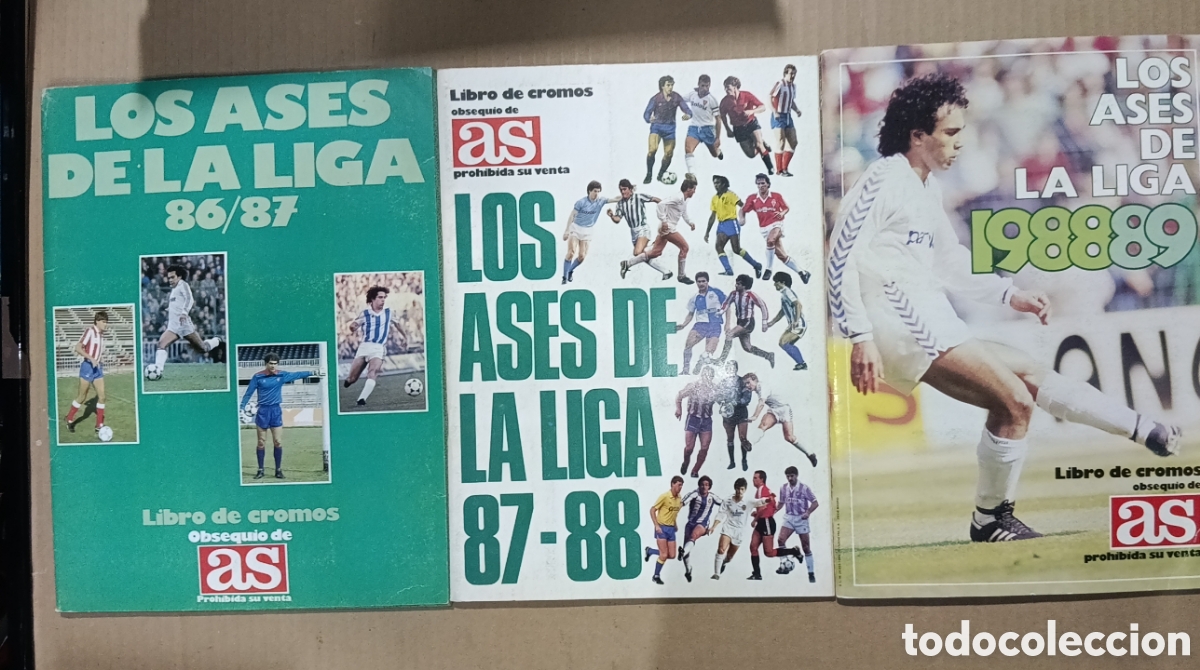 &Aacute;lbum de f&uacute;tbol completo: LOTE 3 &Aacute;LBUMES COMPLETOS DE LA 86 87 A LA 88 89 AS