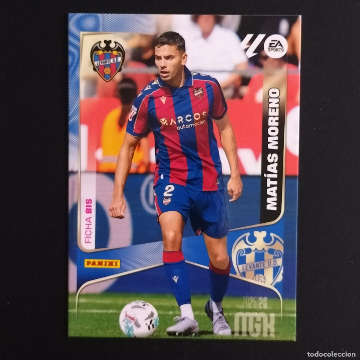 &Aacute;lbum de f&uacute;tbol completo: MGK 203 MATIAS MORENO FICHA BIS LEVANTE CROMOS ALBUM MEGACRACKS LIGA FUTBOL 2025 2026 25 26