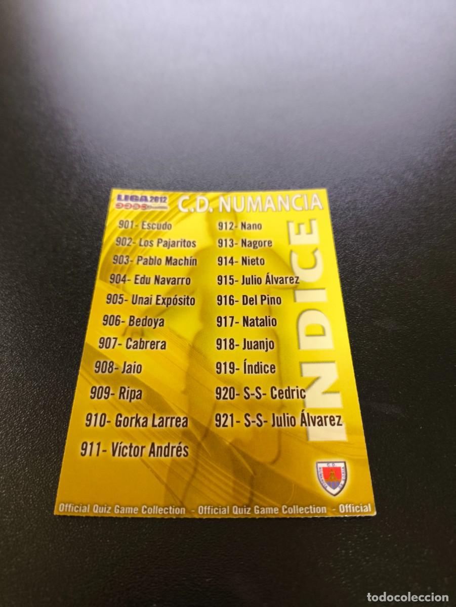 &Aacute;lbum de f&uacute;tbol completo: 919 INDICE NUMANCIA MUNDICROMO LIGA 2011 2012 11 12 PLATINUM NO PANINI ESTE MEGACRACKS