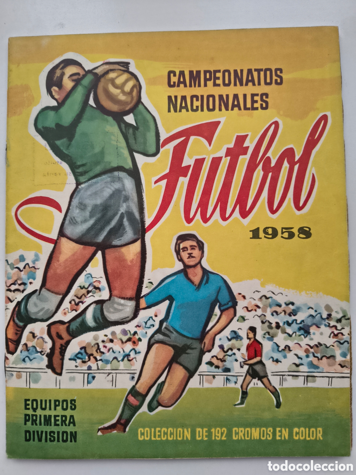 &Aacute;lbum de f&uacute;tbol completo: &Aacute;lbum Campeonatos nacionales futbol 1958 Ruiz Romero completo.