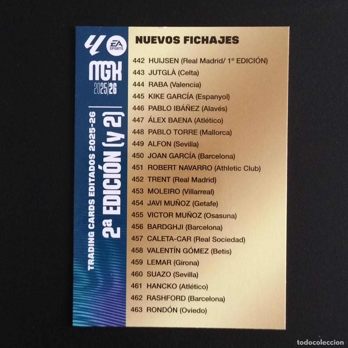 &Aacute;lbum de f&uacute;tbol completo: MGK INDICE NUEVOS FICHAJES 2&ordf; EDICION 2 CROMOS ALBUM MEGACRACKS LIGA FUTBOL 2025 2026 25 26
