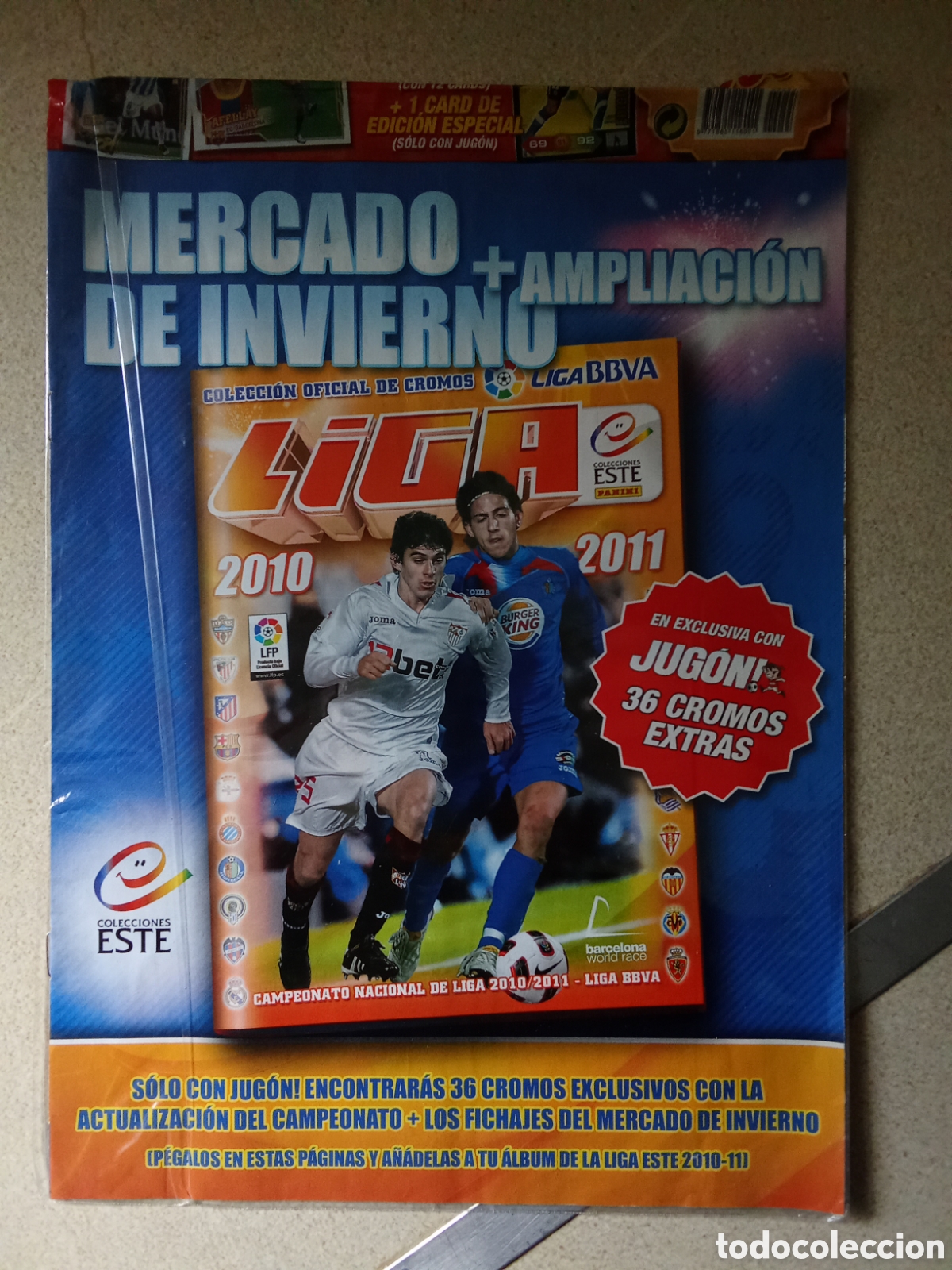 &Aacute;lbum de f&uacute;tbol completo: HOJAS AMPLIACION MERCADO DE INVIERNO LIGA ESTE 2010-2011, SIN CROMOS