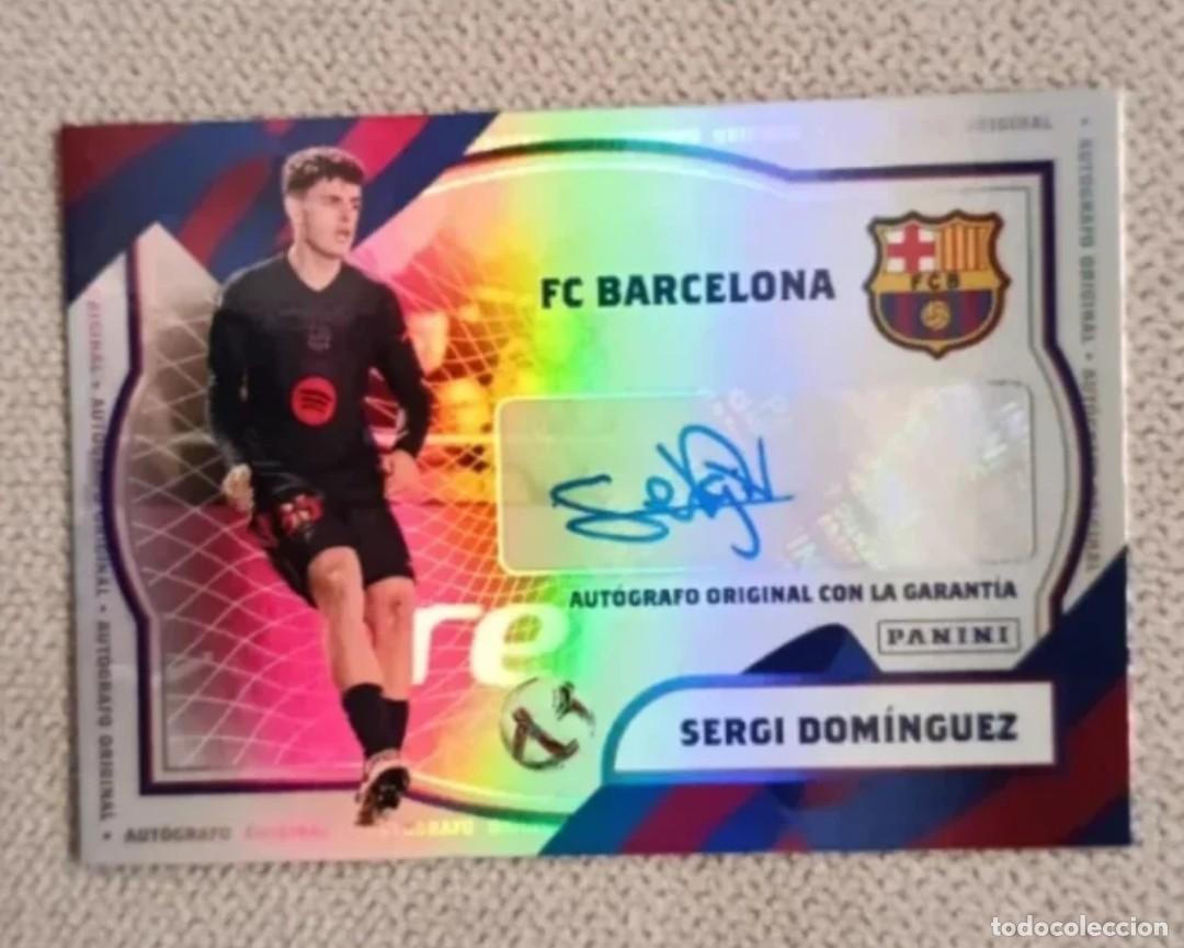 &Aacute;lbum de f&uacute;tbol completo: Carta firmada Sergi Dom&iacute;nguez fc Barcelona paninitoops 125 aniversario fc Barcelona