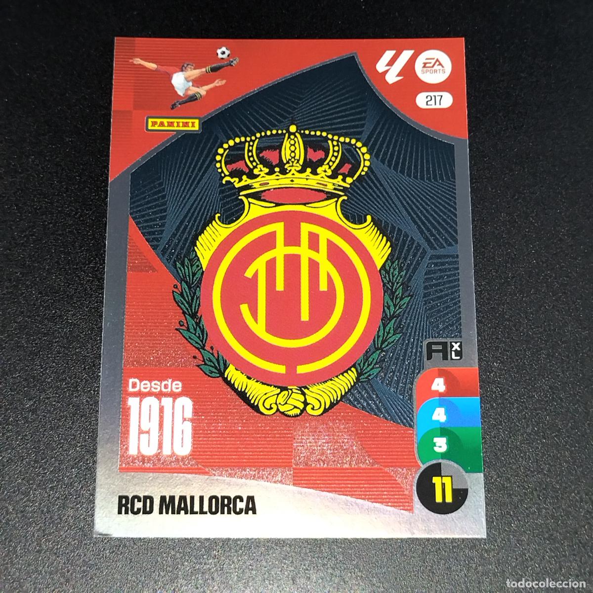 &Aacute;lbum de f&uacute;tbol completo: 217 ESCUDO LOGO MALLORCA CROMOS ADRENALYN XL LALIGA CARD 2024 2025 24 25 PANINI