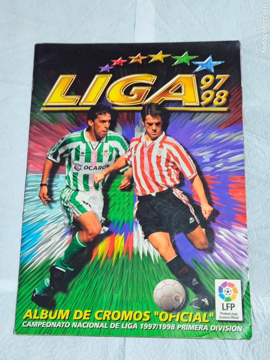 Vollst&auml;ndige Fu&szlig;ballsammelalben: Album Liga 97 98 album 1997 1998 - con muchos cromos y cromos ventanilla y fichajes