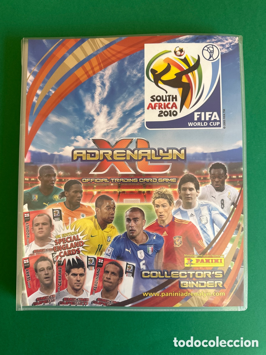 &Aacute;lbum de f&uacute;tbol completo: ADRENALYN XL FIFA WORLD CUP SOUTH &Aacute;FRICA 2010.-VERSI&Oacute;N U.K. 325 CARDS LEER!!!