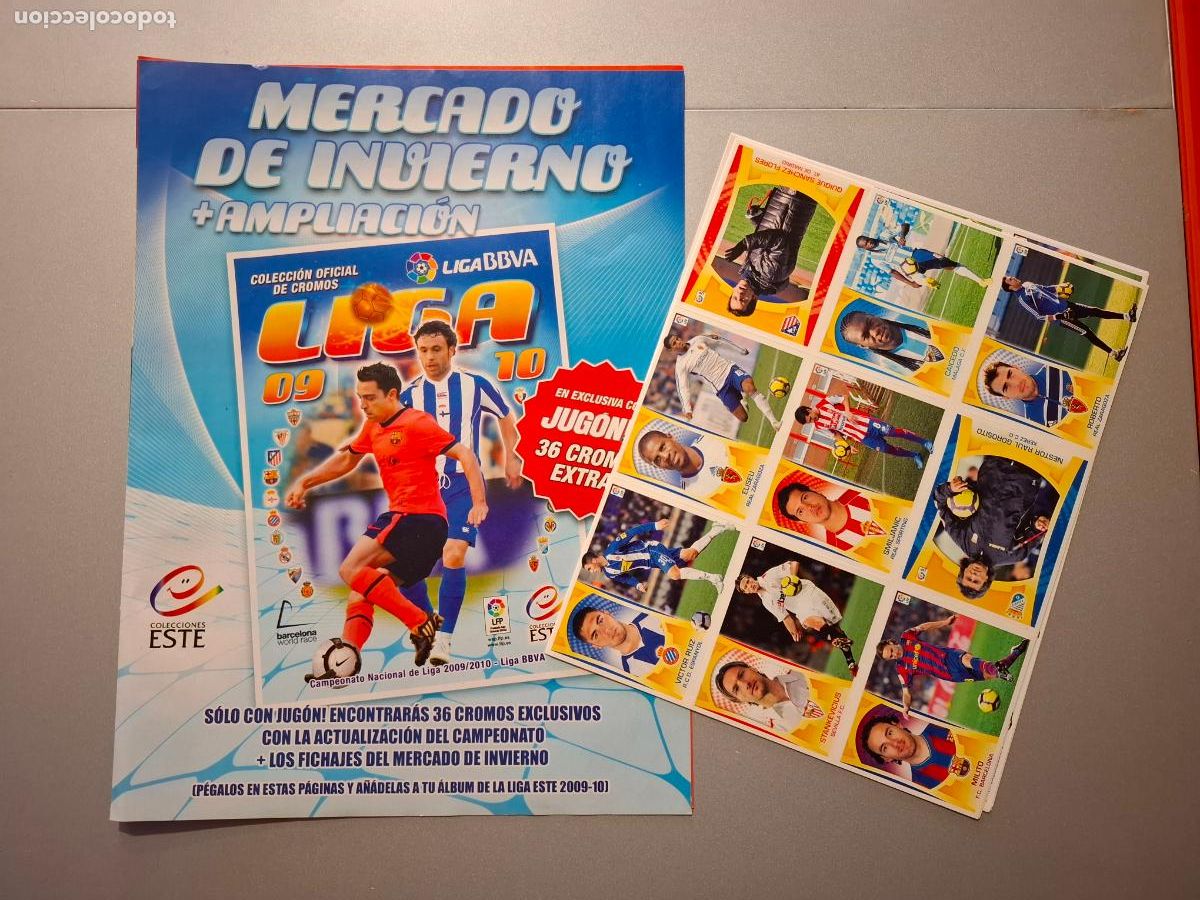 &Aacute;lbum de f&uacute;tbol completo: MERCADO FICHAHAJES INVIERNO COMPLETO LIGA ESTE 2009 2010 09 10 CROMOS SIN PEGAR + ALBUM PLANCHA