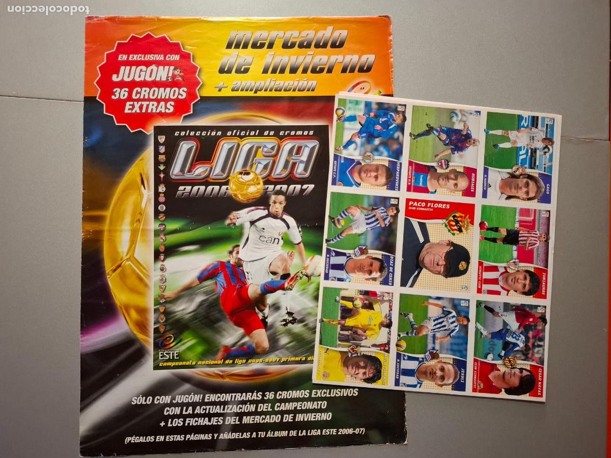 &Aacute;lbum de f&uacute;tbol completo: MERCADO FICHAHAJES INVIERNO COMPLETO LIGA ESTE 2006 2007 06 07 CROMOS SIN PEGAR + ALBUM PLANCHA