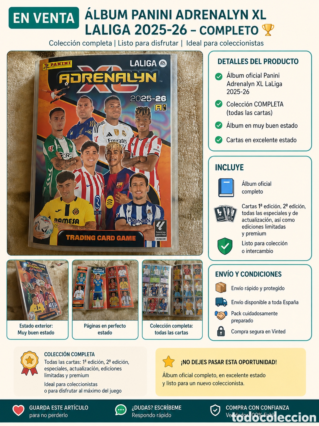 &Aacute;lbum de f&uacute;tbol completo: &Aacute;LBUM ADRENALYN XL LA LIGA 100% COMPLETO