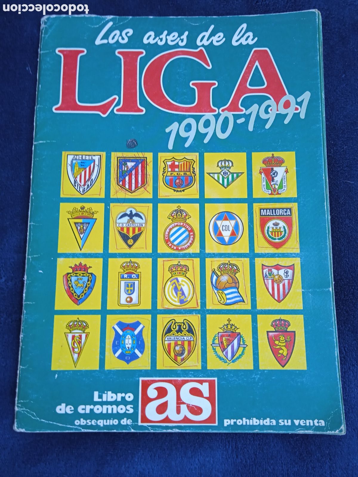 &Aacute;lbum de f&uacute;tbol completo: ALBUM DE CROMOS, LOS ASES DE LA LIGA 1990 -1991 EDITA: AS -FALTAN 6 CROMOS