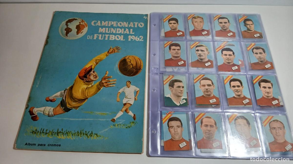 &Aacute;lbum de f&uacute;tbol completo: ALBUM CAMPEONATOS MUNDIAL DE FUTBOL DISGRA 1962 DI STEFANO PUSKAS PELE SIN PEGAR