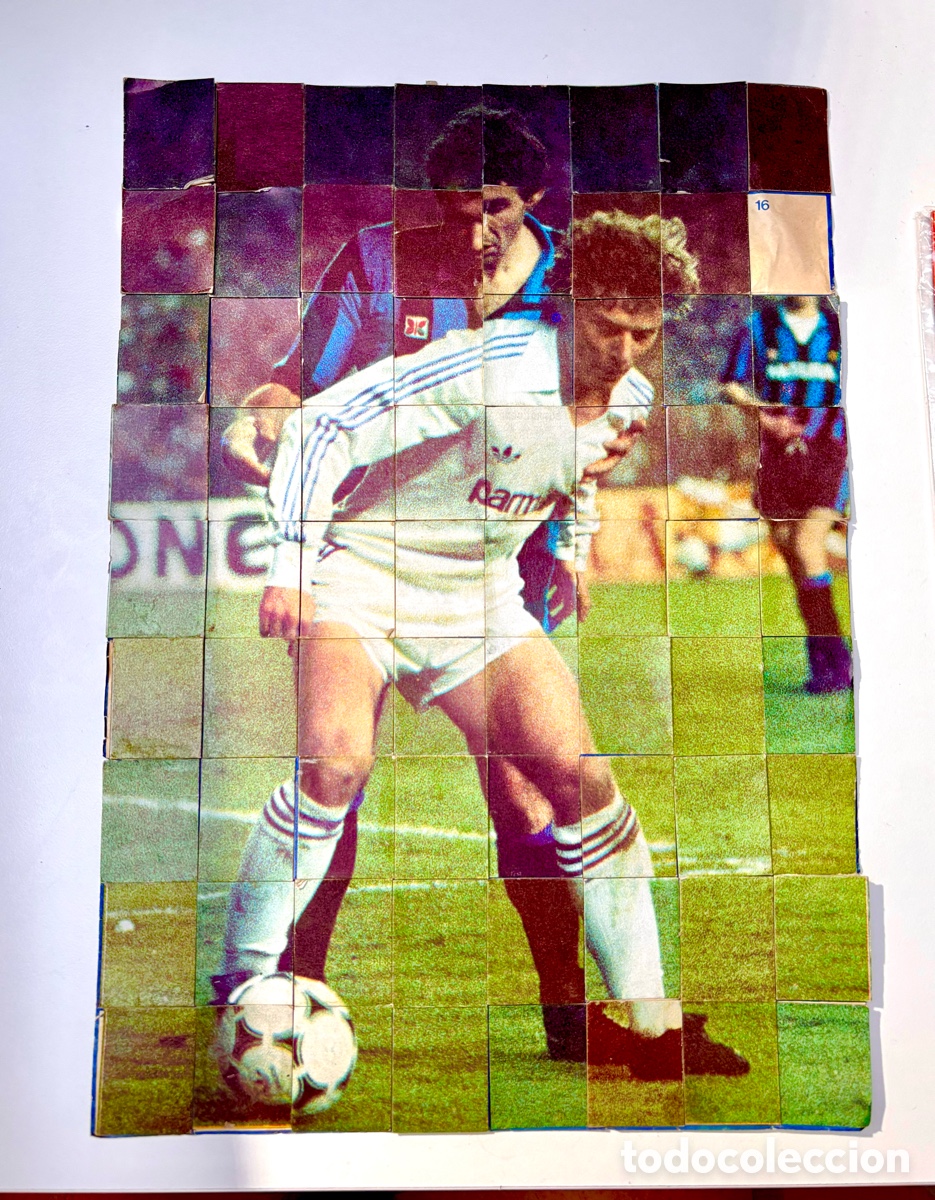 &Aacute;lbum de f&uacute;tbol completo: JOYA - RARO &Aacute;LBUM-PUZZLE Emilio Butrague&ntilde;o 1984/85 Real Madrid vs Inter Mil&aacute;n. Debut Rookie.