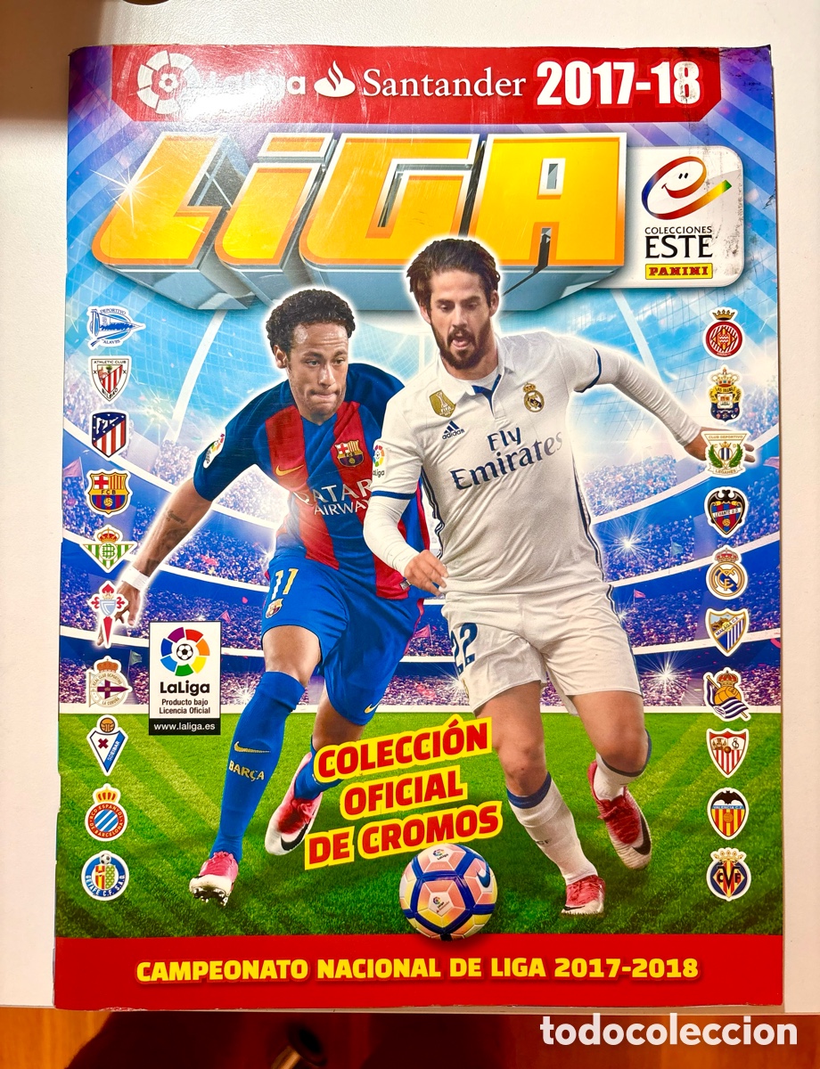&Aacute;lbum de f&uacute;tbol completo: &Aacute;lbum PLANCHA Vac&iacute;o Liga Este 2017/18 Panini - ESTADO PLANCHA (Impecable)