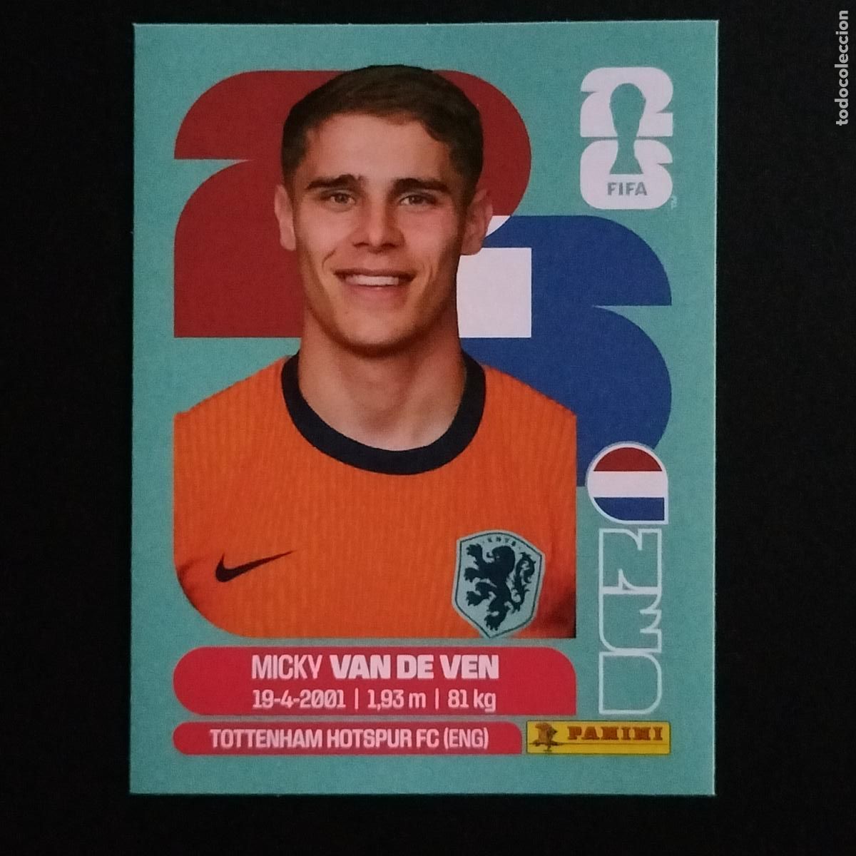 &Aacute;lbum de f&uacute;tbol completo: NED 4 MICKY VAN DE VEN HOLANDA NETHERLANDS CROMOS STICKER MUNDIAL 26 2026 FIFA WORLD CUP PANINI
