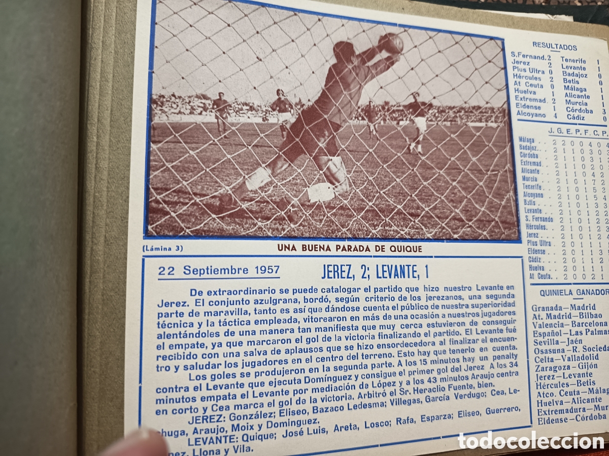 &Aacute;lbum de f&uacute;tbol completo: Album fichas Levante U.D. liga 1957 1958