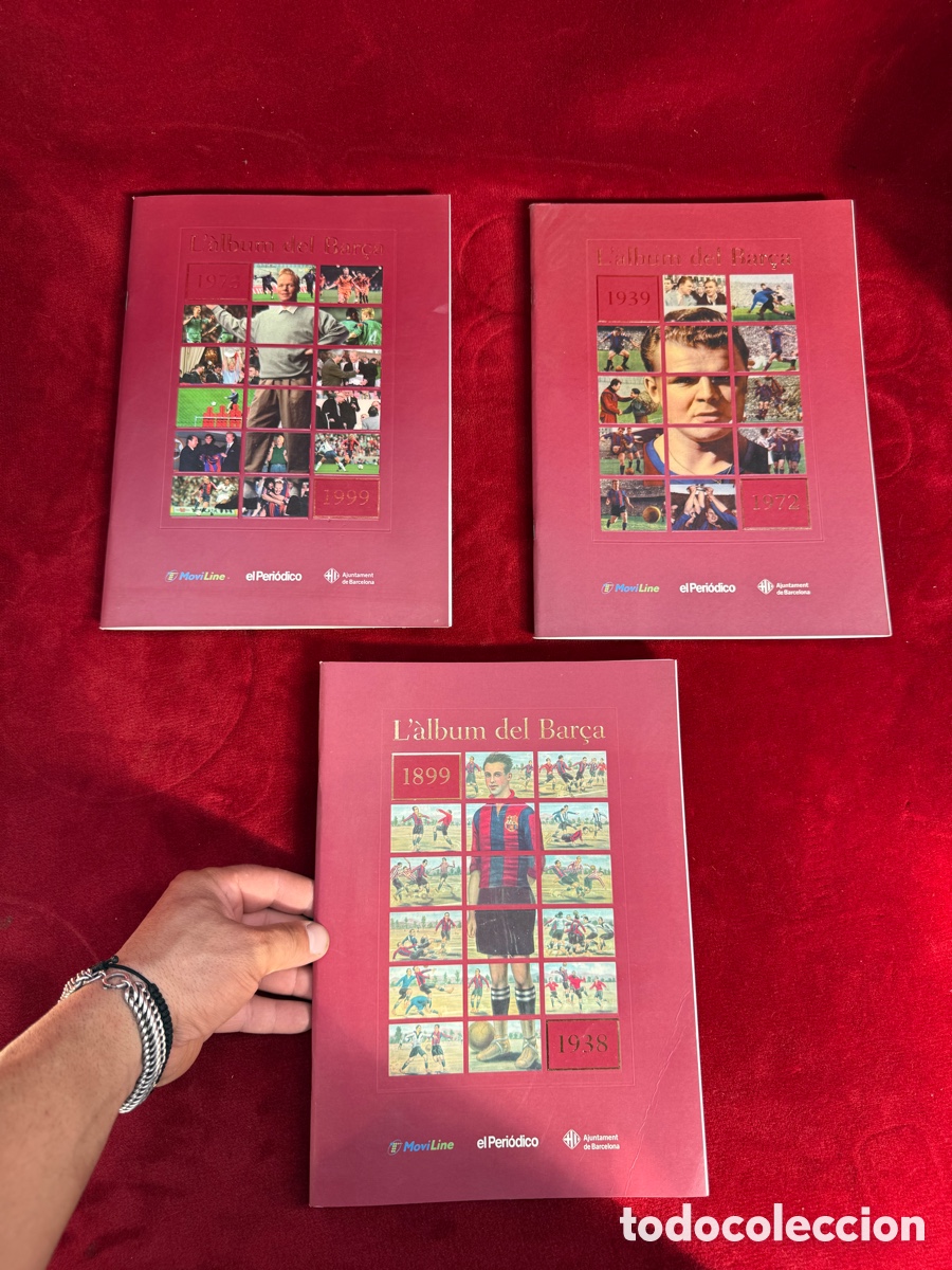 &Aacute;lbum de f&uacute;tbol completo: Lote de 3 albumes del Barca!Llevan como cromos!