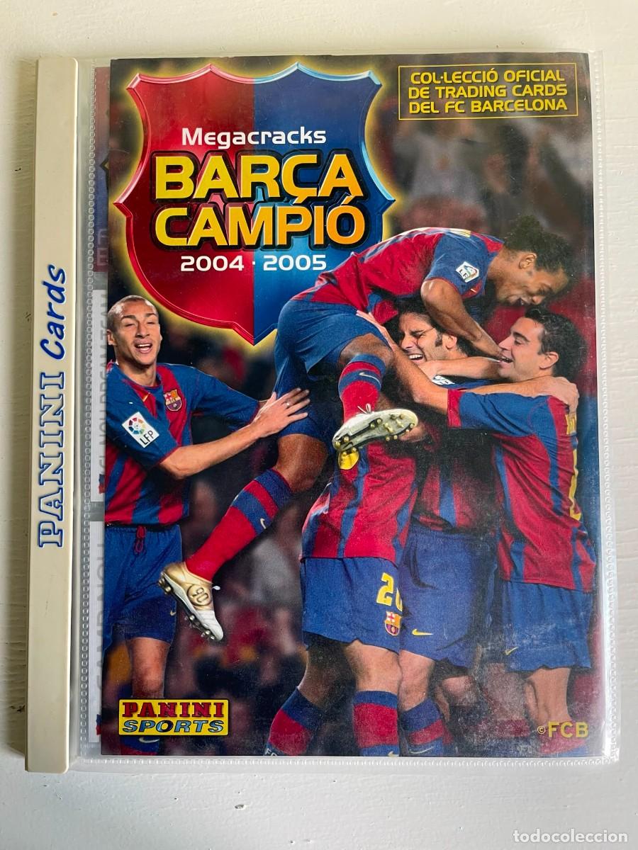 &Aacute;lbum de f&uacute;tbol completo: &Aacute;lbum Panini Megacracks Bar&ccedil;a Campi&oacute; 2004-05 COMPLETO (Messi Rookie)