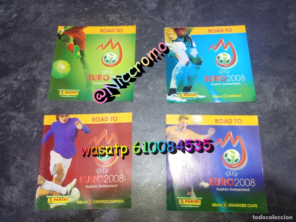 Album de football complet: los 4 albumes vacios + cromos nuevos sin pegar + 4 sobres vacios ROAD TO EURO 2008 mcdonals panini