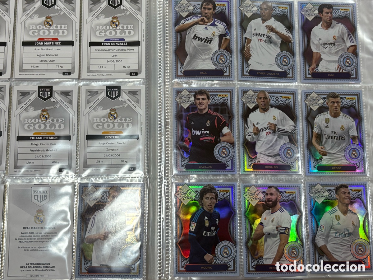 &Aacute;lbum de f&uacute;tbol completo: Album Panini Club Real Madrid 25 26 + 3 Kromix + 10 Hall Of H&eacute;roes + 15 Paralels