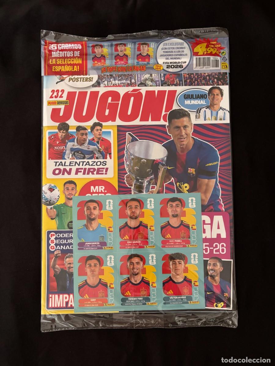 &Aacute;lbum de f&uacute;tbol completo: Revista El Jug&oacute;n N&ordm;232 Panini Precintada Nueva Cromos Mundial 2026 Espa&ntilde;a