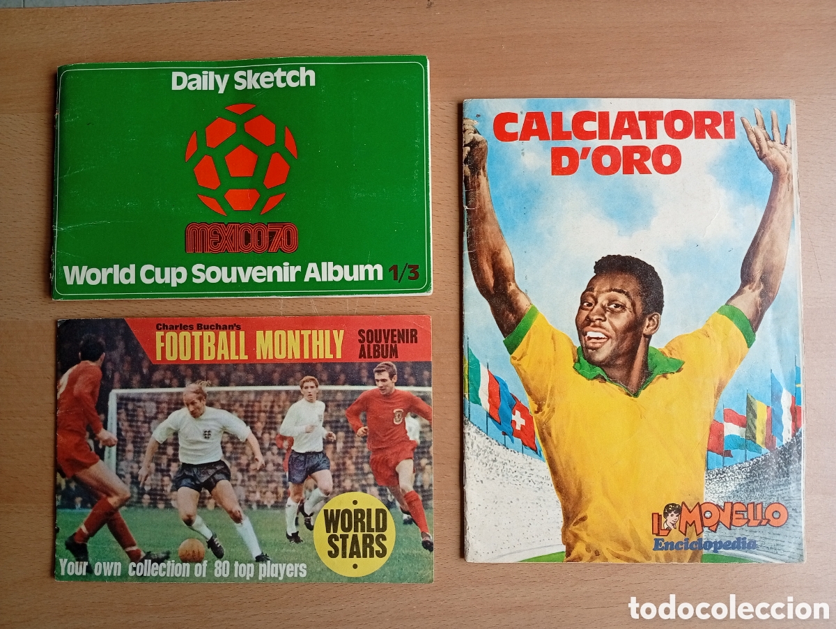 &Aacute;lbum de f&uacute;tbol completo: 1970 ALBUM (2) - MEXICO 70 - PELE, BECKENBAUER .... + ALBUM (1) FUTBOLISTAS DE ORO (1972)