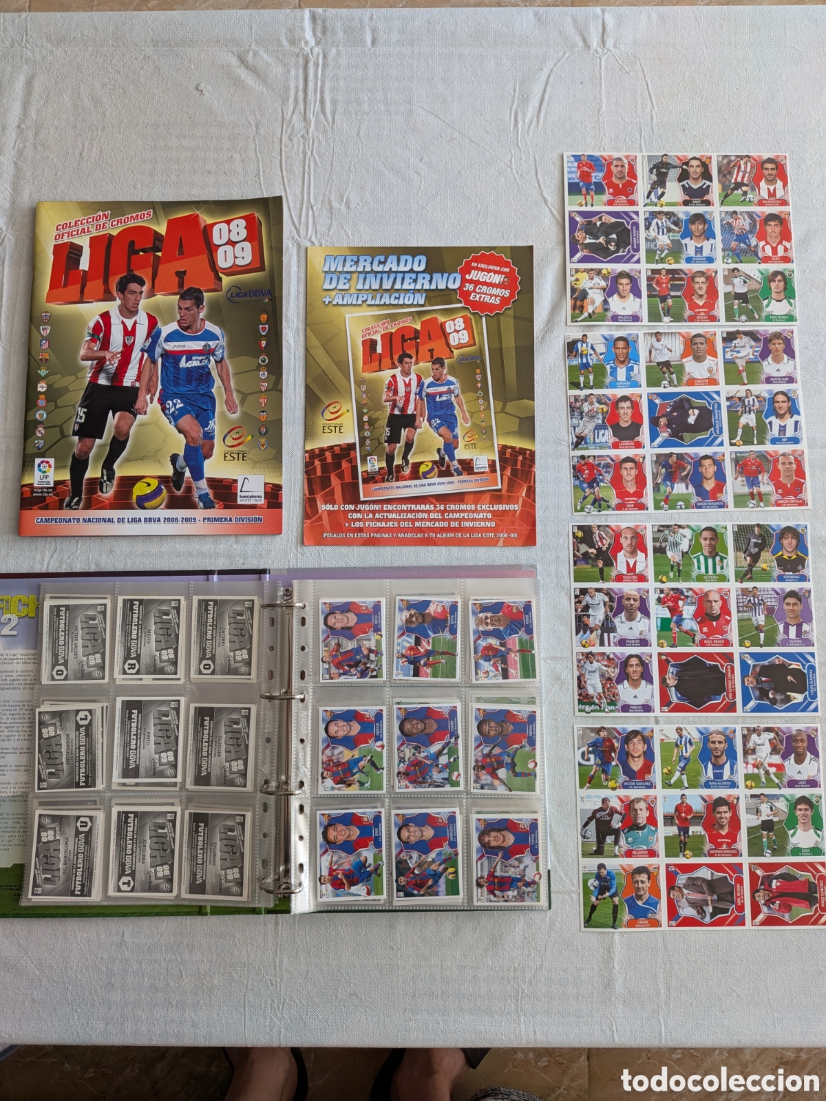 &Aacute;lbum de f&uacute;tbol completo: COLECCION COMPLETA LIGA ESTE 08 09 ALBUM PLANCHA LOS CROMOS SIN PEGAR MERCADO DE INVIERNO....